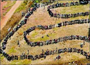 South Africans queuing to vote, 27th April 1994