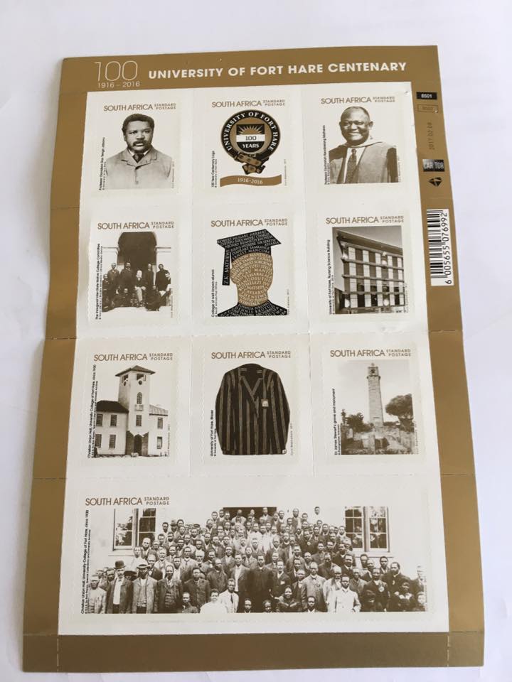 Postage stamps issued for the Fort Hare centenary