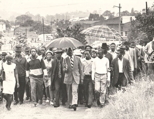 Workers on strike, Durban, 1973