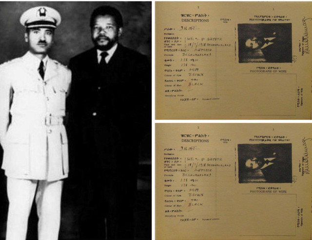 Nelson Mandela with Gen. Tadesse Beru (Left). In 1962, Mandela was issued an Ethiopian passport under the name David Motsamayi